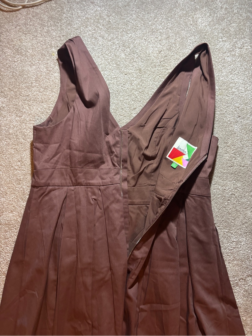 Brown midi dress